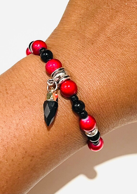 Grenade Explosion Anime Charm Bracelet Stone Cold Heart Black Etsy