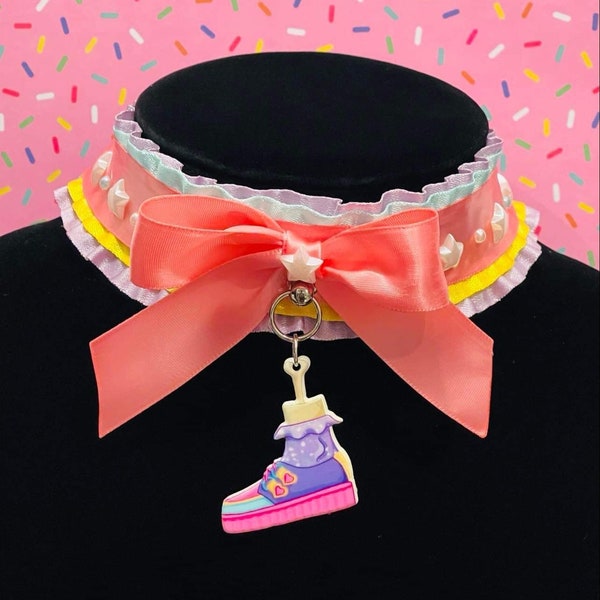 Sugar thrills pastel colorblock choker| pastel creeper necklace