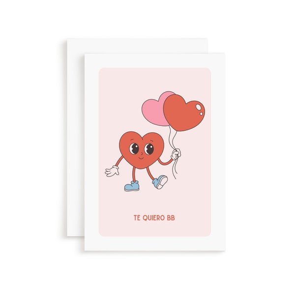 Te Quiero BB Valentine's Card Spanish/ Anniversary Gift Letter/ Tarjeta de Amor/ Me Lattes Mucho/ Dia San Valentin/ Latina Stationary/ Gift