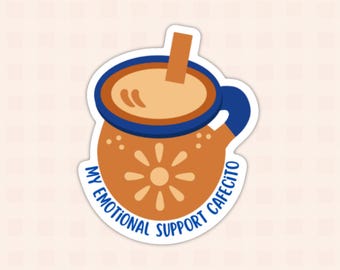 Coffee Sticker/ Spanish Sticker/ Cafecito/ Laptop Sticker/ Funny Spanish Sticker/ Latinx/ Spanglish/ Emotional Support