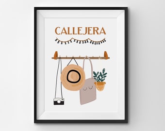 Callejera Spanish Quote/ Street Girl Spanish Wall Art Poster/ Adventure Print/ Digital Download/ Espanol Printable/ Home Room Decor/Latinx