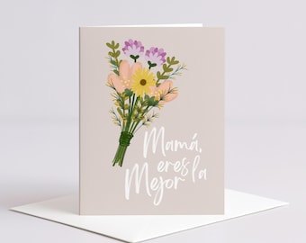 Mother's Day Spanish Card/ Dia de las Madres/ Mejor Mama/ Latina Mom Greeting Card/ Latina gift