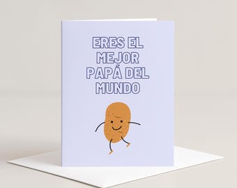 Mejor Papa Greeting Card Spanish/ Father's Day Letter/ Tarjeta de Felicitacion/ Dia de los Padres/ Funny Latina Stationary Gift/ Papa Latino