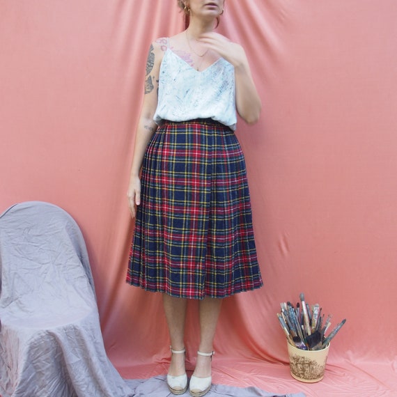 Vintage Tartan Plaid check Skirt