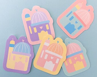 Little Masajid Set Stickers, Masjid Stickers,Mosque stickers,islamic stickers,muslim stickers,cute muslim stickers,cute islam stickers