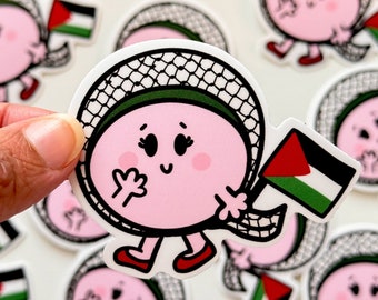 Gratis Palestina-klistermärke för lilla fröken - 100 % av vinsten går till Palestina, sött litet palestinskt klistermärke gratis Palestina-klistermärke