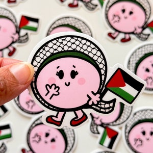 Little Miss Free Palestine Sticker - 100% of profits go to Palestine, Cute Little Palestinian Sticker Free Palestine Sticker