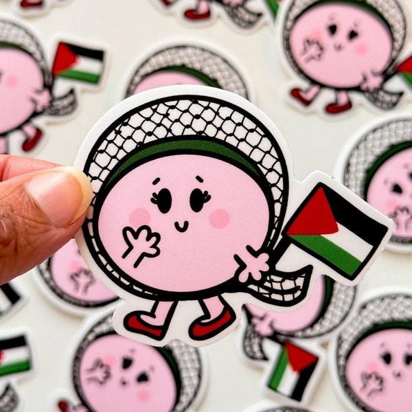 Little Miss Free Palestine Sticker - 100% der Gewinne gehen nach Palästina, niedlicher kleiner palästinensischer Aufkleber, Free Palestine Sticker