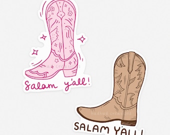 Sticker - Salam Y'all (Brown & Pink)
