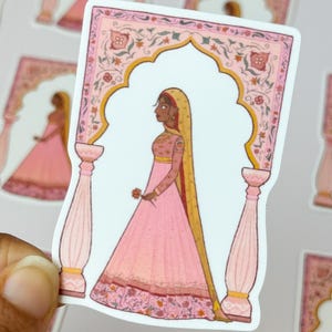 Aufkleber - Mughal Prinzessin, wasserdichter Aufkleber, Desi-Mädchen-Aufkleber, indischer Mädchen-Aufkleber, pakistanischer Bangladeshi-südasiatischer Aufkleber