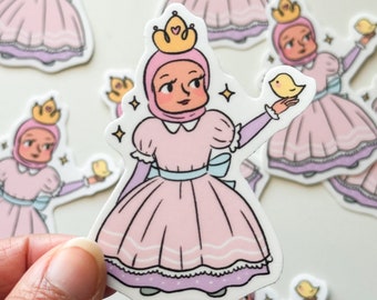 Sticker - Hijabi Fairytale Princess, Muslim Sticker, Hijabi Sticker, Cute Hijabi Fairy Sticker, Eid Gift Stickers