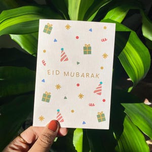 Karte - Eid Mubarak Niedliche Muster Karte mit Geschenk