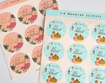 Eid Stickersheets - Eid Mubarak Stickers, cute eid stickers, cute eid mubarak stickers,eid stickers for gifts,muslim stickers