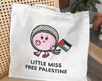 Sac fourre-tout - Little Miss Free Palestine, 100 % des bénéfices vont à des Palestiniens demandeurs d'asile