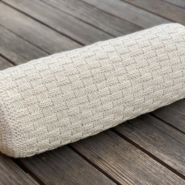 PDF Pattern - Knit/Crochet Basketweave Neck Roll Pillow pattern