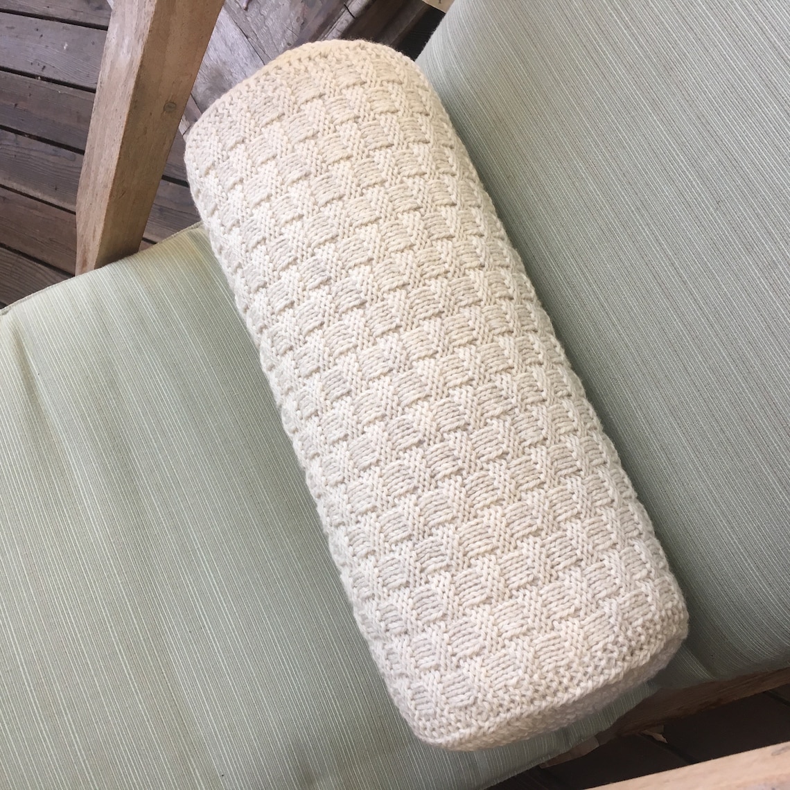 PDF Pattern Knit Basketweave Neck Roll Pillow Knit Pattern Etsy