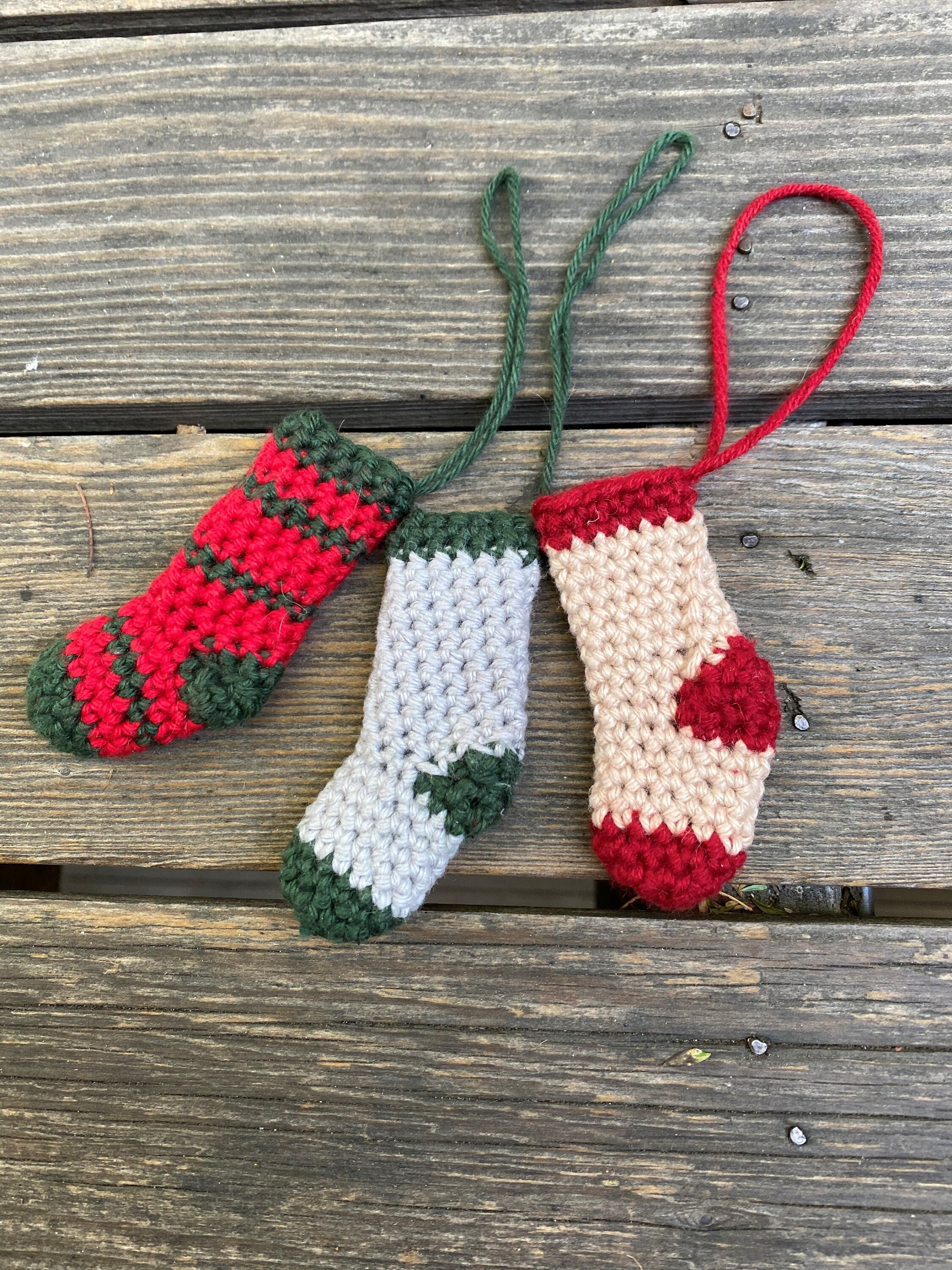 PDF Pattern Crochet Holly Stocking Ornaments - Etsy Australia