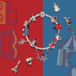 Circus performance charm serie - clown charm, show charms, 100% real sterling silver s925 charms for european bracelets, necklace pendants