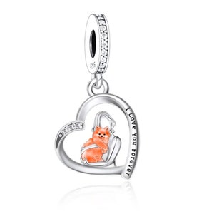 Love my pet charm, woman hug dog charm, animal dog charm, 100% real sterling silver s925 charm for european bracelets, necklace pendant