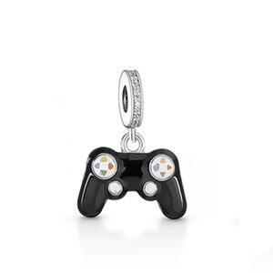Pingente para console de videogame, pingente para controle de videogame, pingente para gamepad, pingente 100% prata esterlina real para pulseiras europeias, pingente de colar