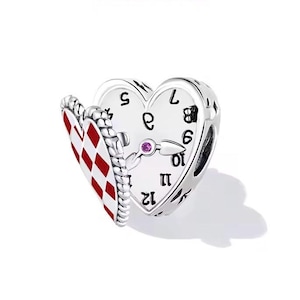 Breloques en argent sterling, Alice au pays des merveilles - ouverture de montre de poche à temps inversé, lapin blanc, breloques du chapelier fou, pendentifs de collier Alice