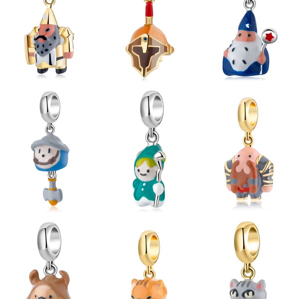 Creative game characters charms, video game characters charms, 100% sterling silver enamel charms for european bracelets, necklace pendants