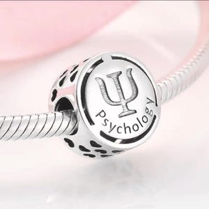Sterling silver charm, psychology charm, career bracelet charm, medical necklace pendant, medical jewelry, silver keychain, silver bag charm