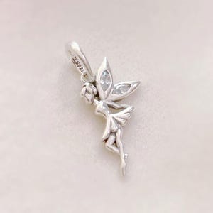 Fee Charme, Elfe Armband Charme, Fee Anhänger, Silber Schmuck, Schlüsselanhänger mit Blumen, Taschenanhänger