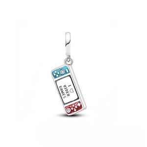 Pingente para console de videogame, pingente para controle de videogame, pingente para gamepad, pingente 100% prata esterlina real para pulseiras europeias, pingente de colar