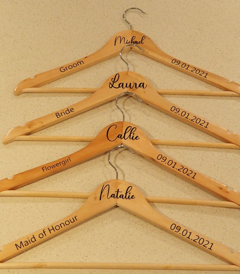 Personalised Wooden Coat Hangers Bridal Hangers Wedding Etsy UK