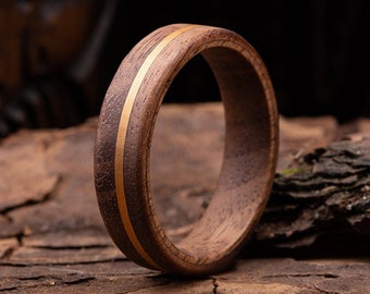 Wooden wedding band, Wood ring for man, Simple wood ring, Man's wedding band, Wooden ring, Wood wedding ring, Walnut wood ring, Simple band