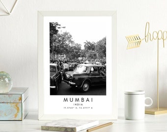 Boho Indien - Indien Poster - Indien Poster - Indien Reise Kunst – Indien druckbare Wandkunst - Schwarzweiß Koordinaten