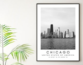 Chicago Printable Wall Art - Chicago Travel Print - Chicago Fine Art Photography Print - Minimalist Travel Print Art