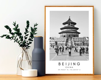 Beijing Skyline Print: Minimalist China Travel Art
