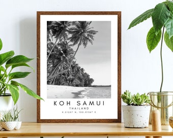 Koh Samui Printable Wall Art - Ko Samui Prints Art - Koh Samui Picture Decor - Beach Art - Minimalist Travel Print Art - Thailand Wallart