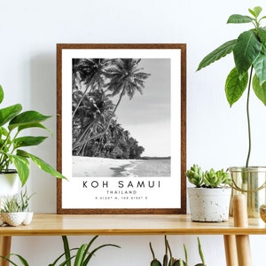 Koh Samui Printable Wall Art - Ko Samui Prints Art - Koh Samui Picture Decor - Beach Art - Minimalist Travel Print Art - Thailand Wallart