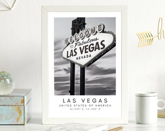 Modern Wall Art Print Visit Las Vegas Travel Art Poster