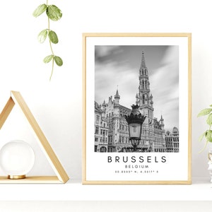Brussels Print Wall Art - Belgium Printable Wall Art - Brussels Poster - Brussels Photo Print - Minimalist Travel Print Art - Belgium Decor