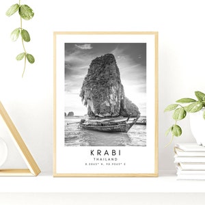 Krabi Printable Wall Art - Thailand Beach Wall Art - Krabi Print Decor - Krabi Travel Art - Minimalist Travel Print Art - Thailand Print