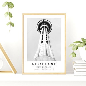 Auckland Wall Decor Print - Nouvelle-Zélande Print Wall Art - Auckland Art Print - Printable Wall Art - Minimalist Travel Print Art Nouvelle-Zélande