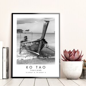 Koh Tao Printable Wall Art - Koh Tao Art Print - Thailand Print Wall Art Decor - Nature Print Art - Minimalist Travel Print Art - Samui