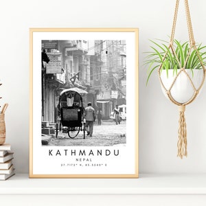 Kathmandu Street Wall Art - Kathmandu Art Print - Kathmandu Printable Wall Art  - Minimalist Travel Print Art - Nepal Wall Art