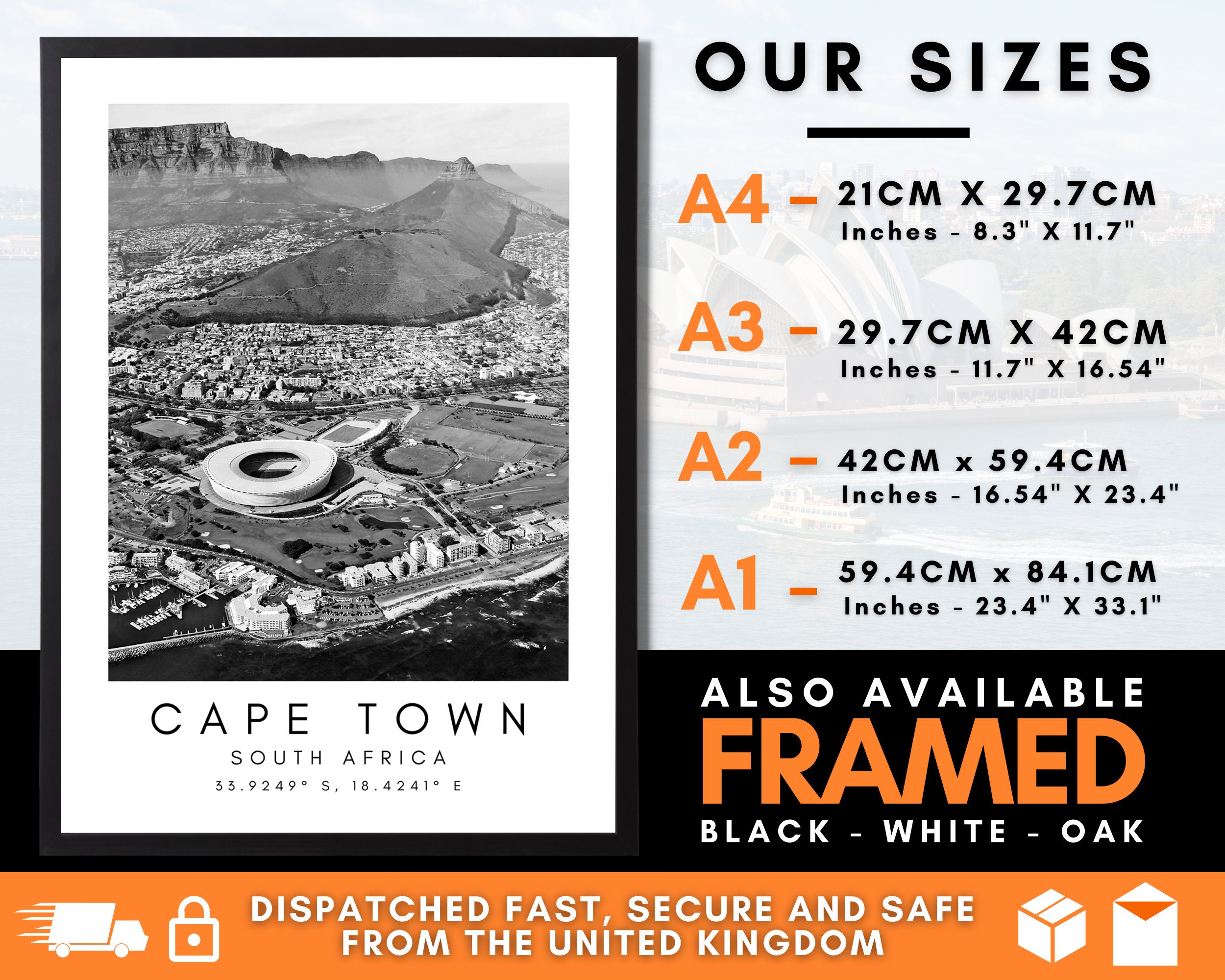 Cape Town Travel Print Cape Town Poster Unique Wallart Etsy UK