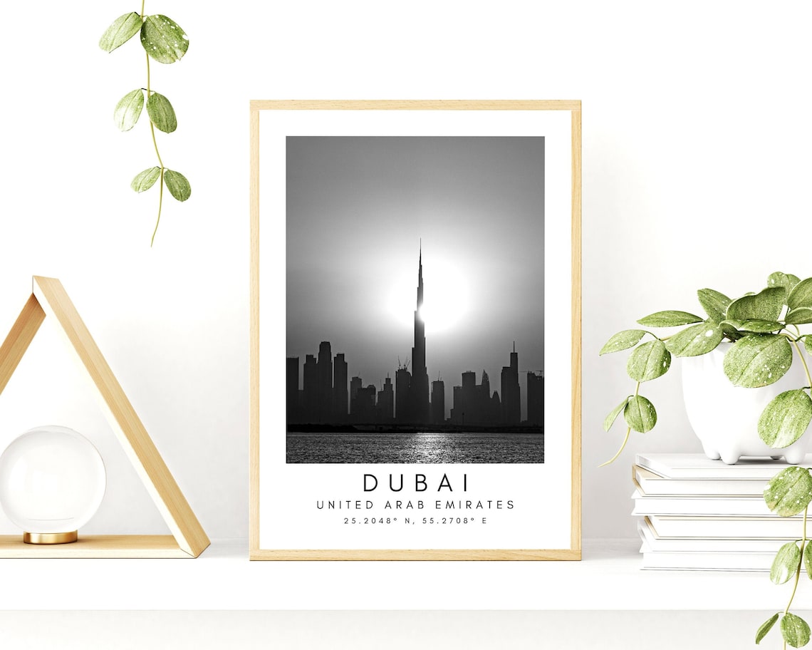 Dubai Travel Print Dubai Poster Unique Wallart Decor Dubai Etsy