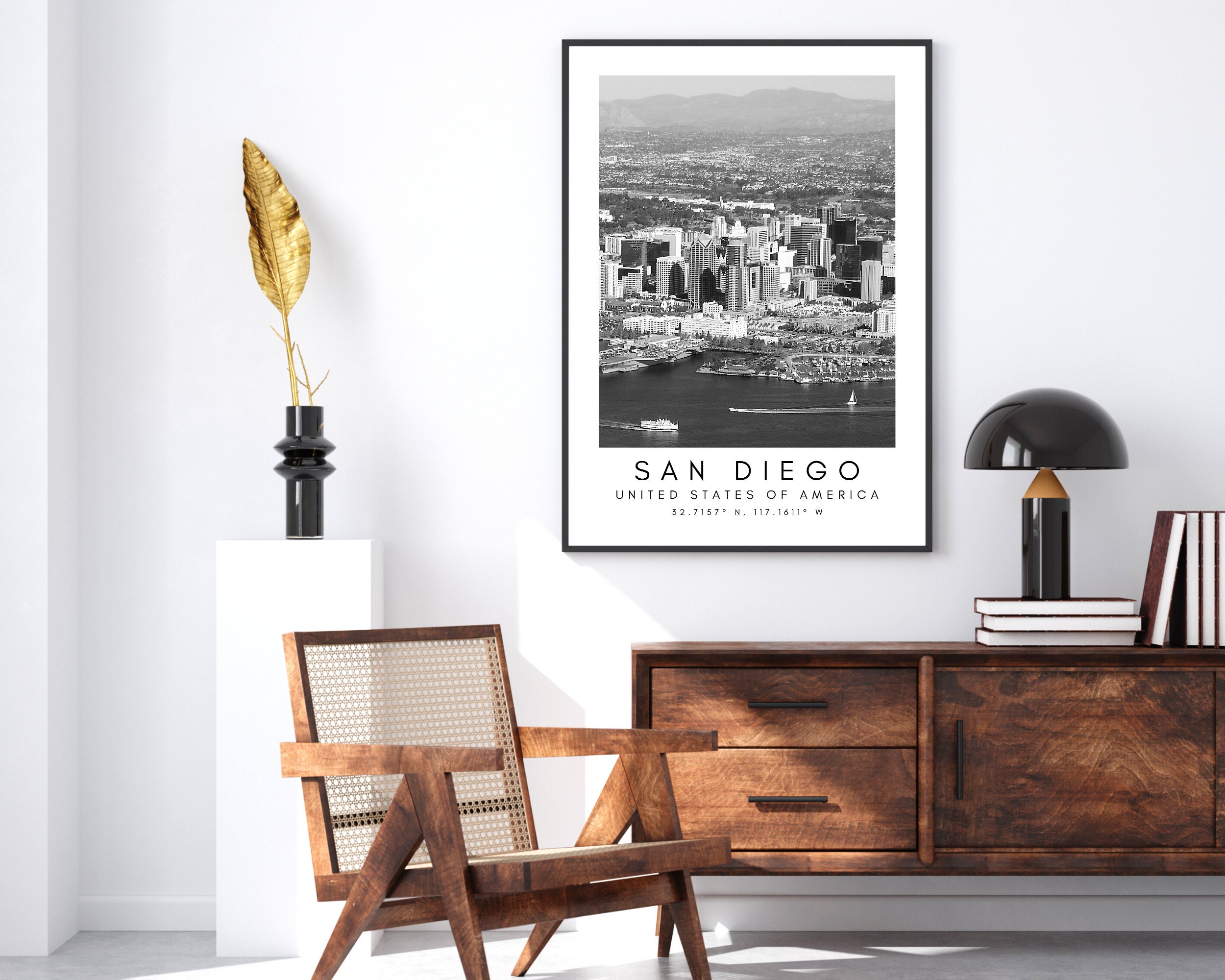 San Diego Wall Art San Diego City Skyline Art America Etsy Hong Kong