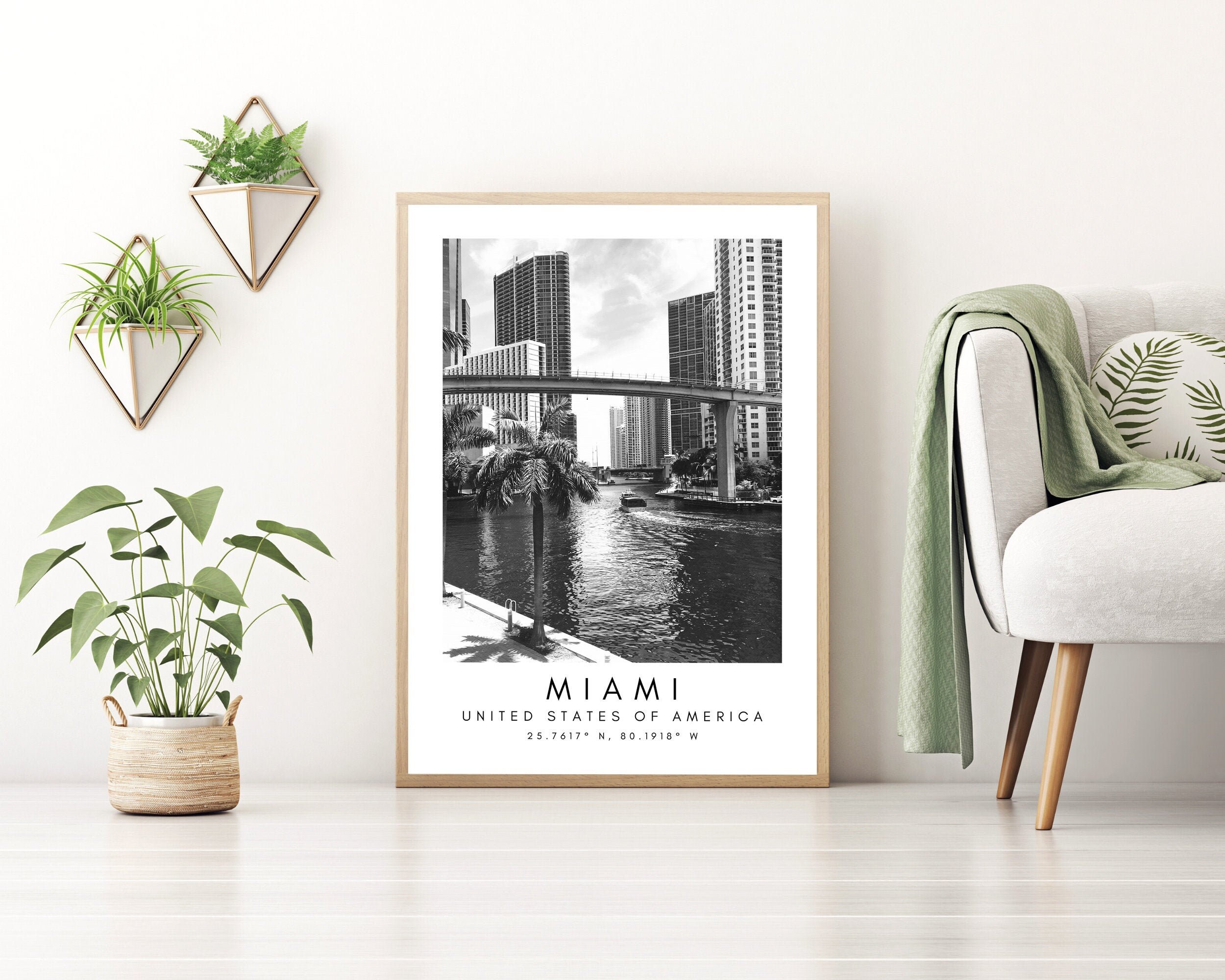 Miami Poster Miami Wall Art United States Print USA Wall Etsy
