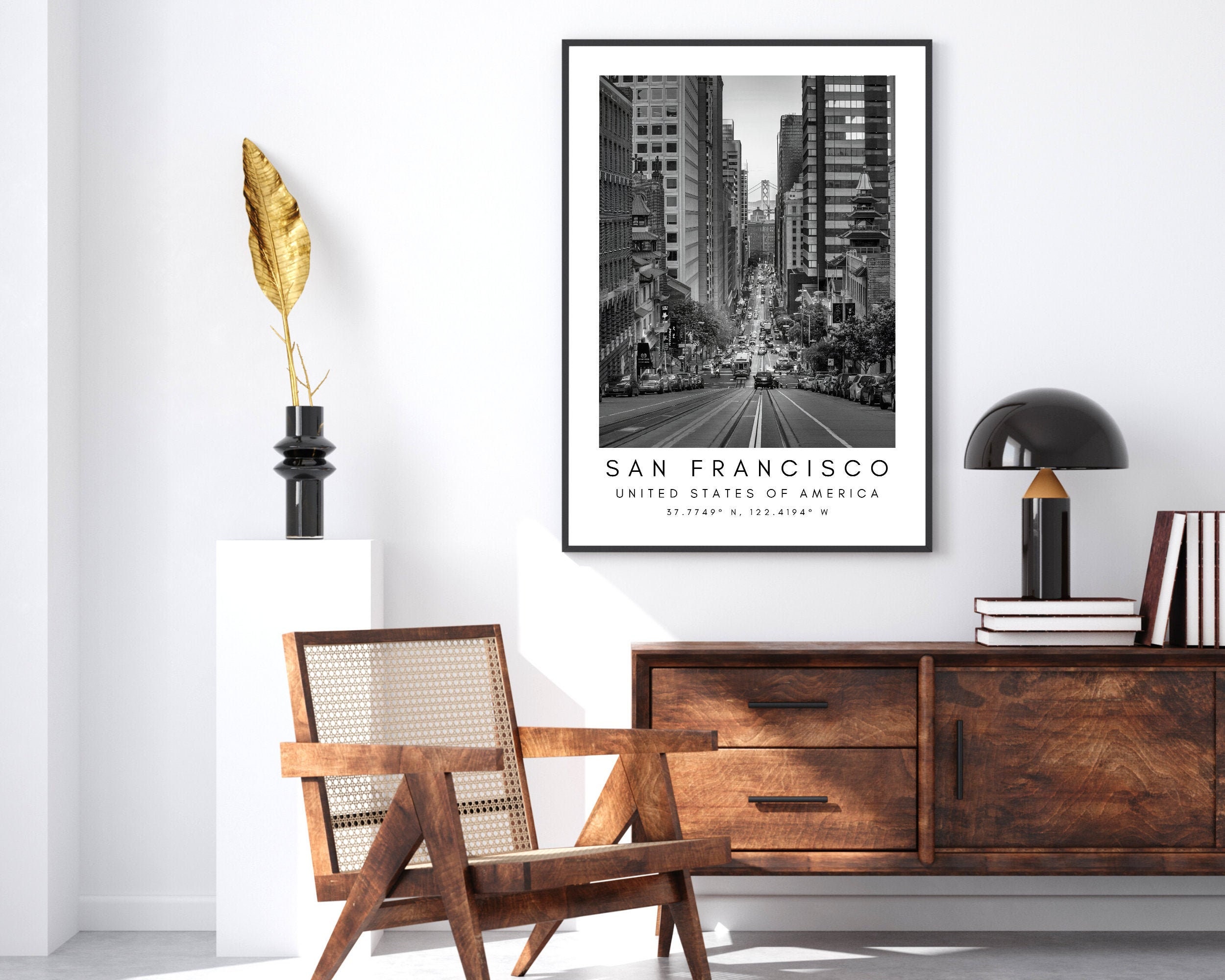 San Francisco Print, San Francisco Poster, Unique Wallart Decor, San  Francisco Skyline Black and White Coordinates, United States Travel Art -  Etsy