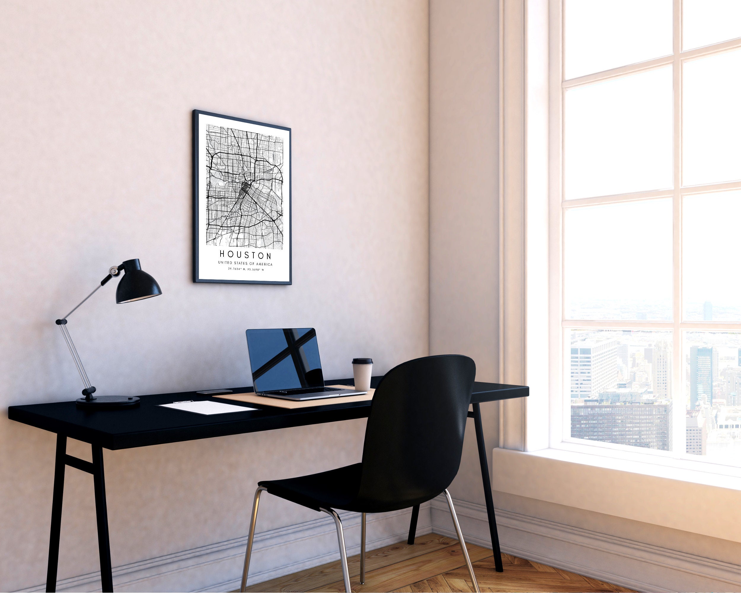 Houston Map Wall Art Print Home Wall Decor Gift Houston | Etsy