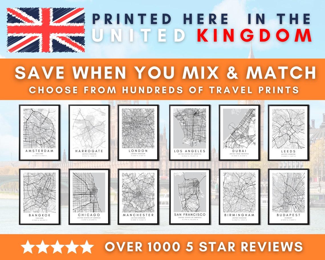 Houston Map Wall Art Print Home Wall Decor Gift Houston | Etsy