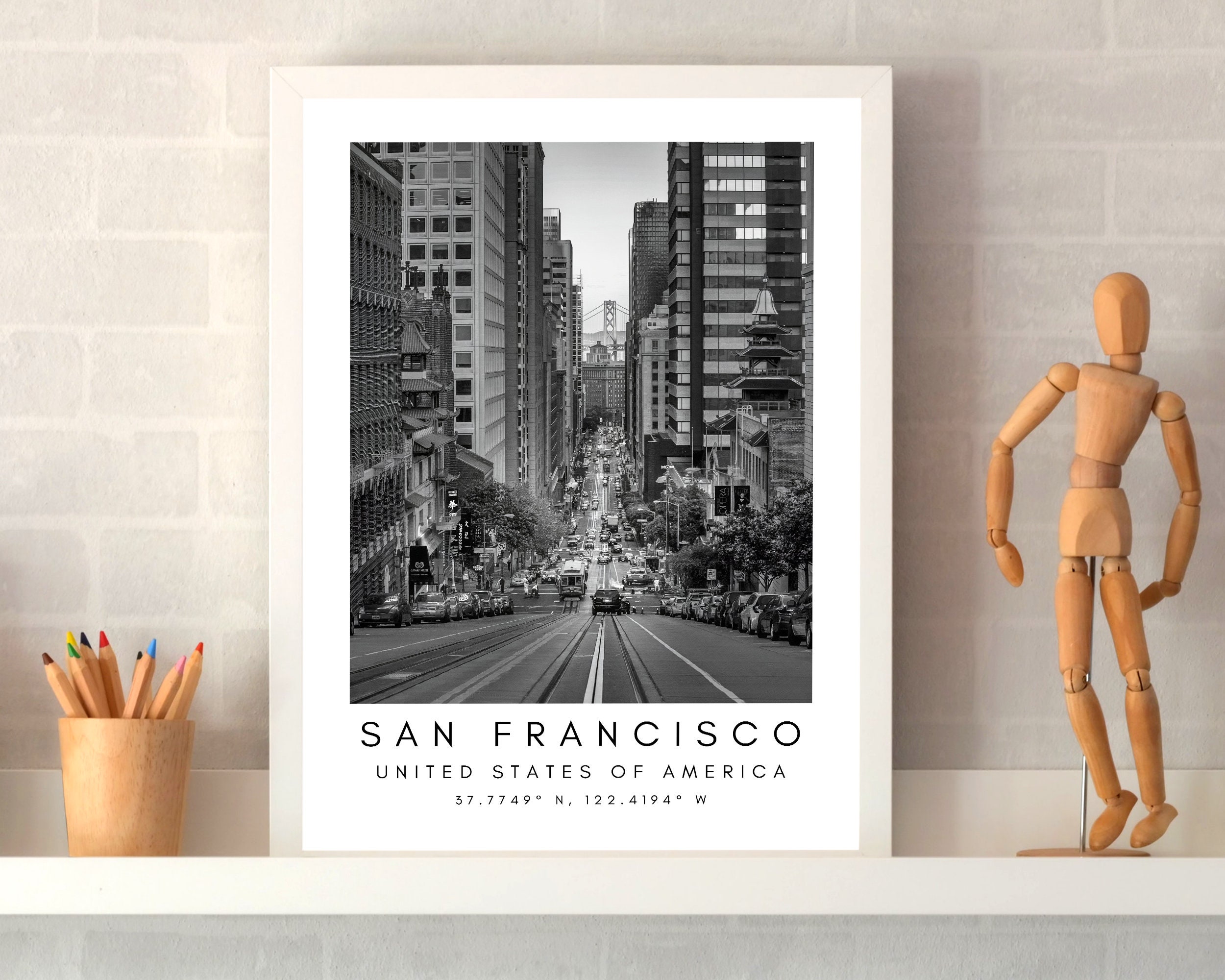 San Francisco Print, San Francisco Poster, Unique Wallart Decor, San  Francisco Skyline Black and White Coordinates, United States Travel Art -  Etsy